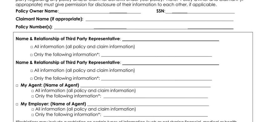 trustmark voluntary benefit solutions wellness claim form Please complete this authorization, SSN, Claimant Name if appropriate, Policy Numbers, Name  Relationship of Third Party, All information all policy and, Only the following information, Name  Relationship of Third Party, All information all policy and, Only the following information, My Agent Name of Agent, All information all policy and, My Employer Name of Agent, All information all policy and, and Restrictions may include a blanks to fill out