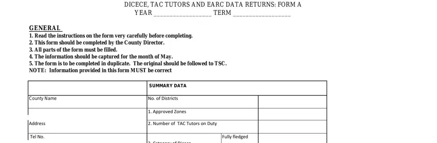 tsc code number empty spaces to consider