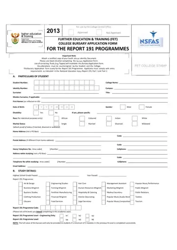 Tshwane South College Application Form Preview