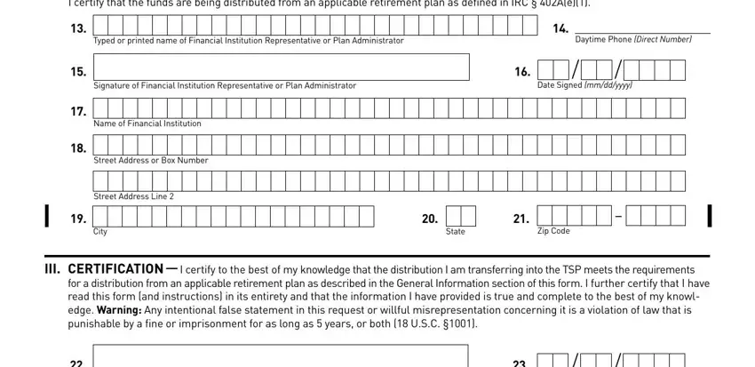 Filling in form tsp 60 step 5