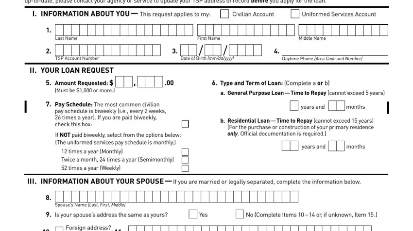 step 1 to filling in tsp loan form