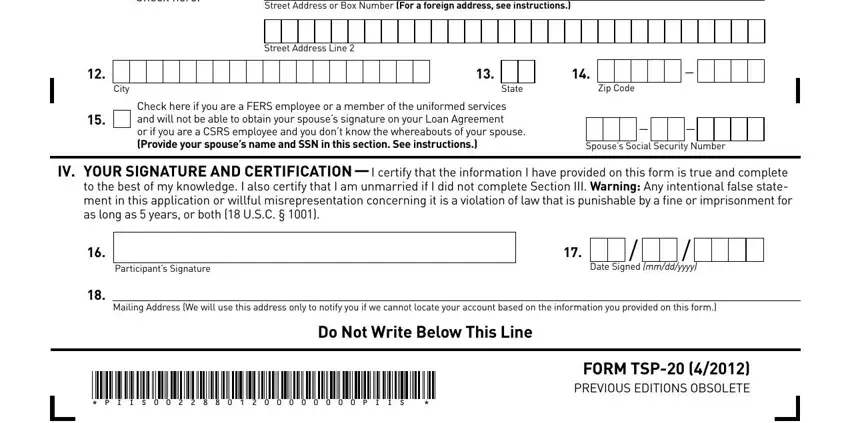 Finishing tsp loan application stage 2