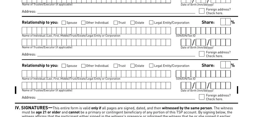 part 2 to filling out tsp 3 form