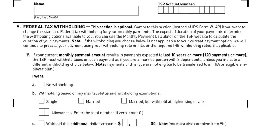 Completing tsp form 78 step 3