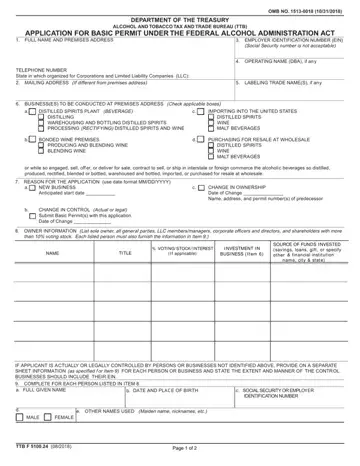 Ttb Basic Permit 5100 24 Form Preview