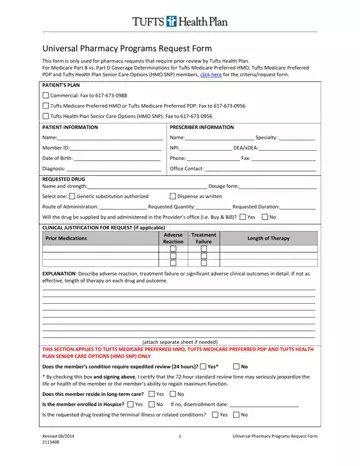 Tufts Prior Authorization Form Preview
