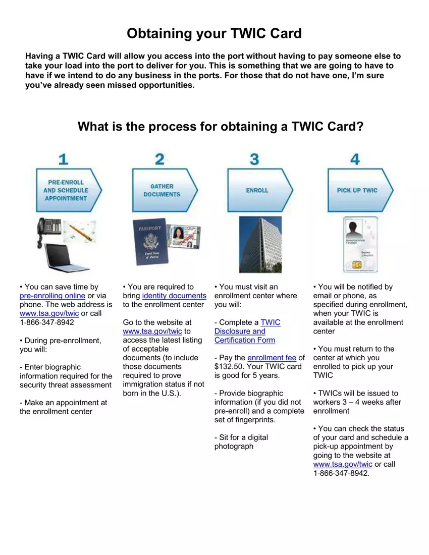 Twic Card Application first page preview