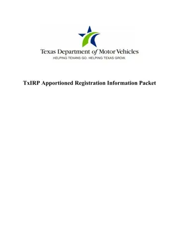 Txirp Registration Information Packet Form Preview