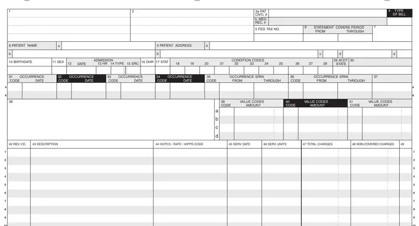 step 1 to writing ub04 form