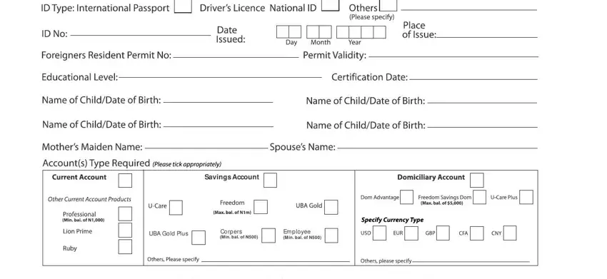 step 2 to filling out uba statement of account pdf