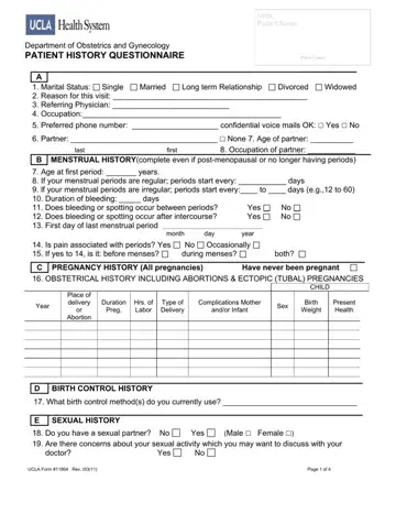 Ucla Form 11864 Preview