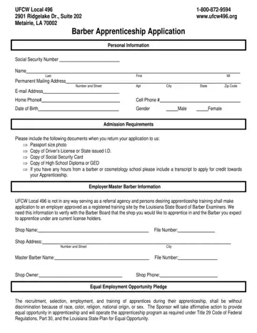 Ufcw 496 Form Preview
