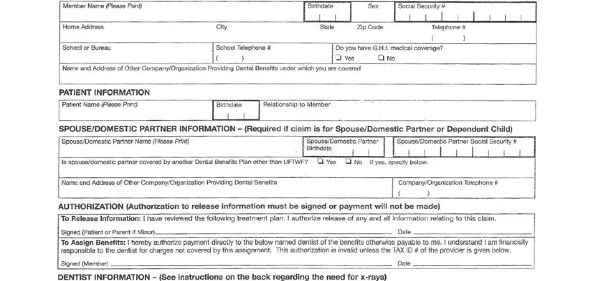 uft dental form pdf blanks to consider