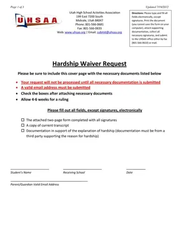 Uhsaa Hardship Form Preview