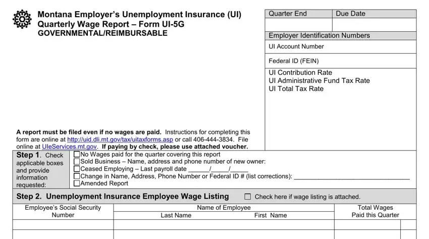 step 1 to filling out ui 5 form montana