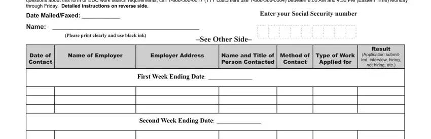 stage 1 to writing unemployment job search form