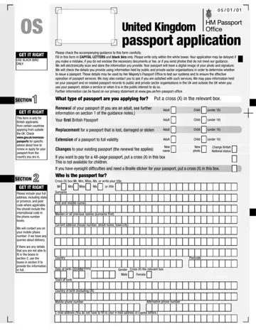 UK Passport Application Form Preview
