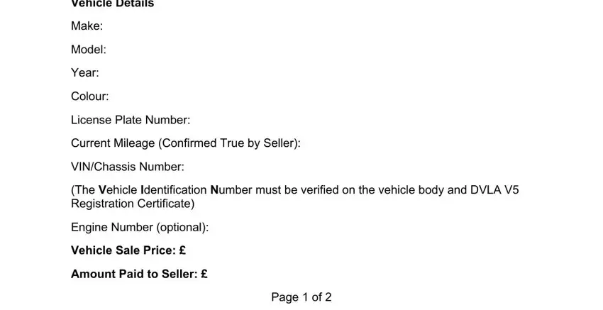 stage 2 to finishing private car sale receipt