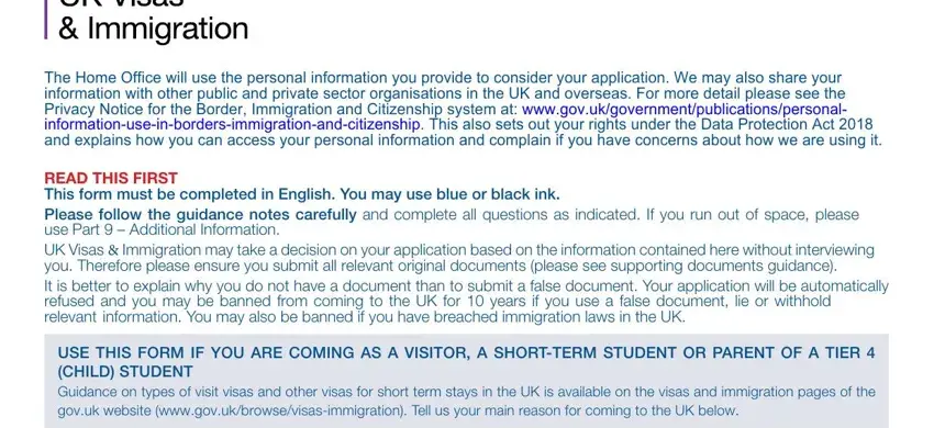 part 1 to writing visa4uk application forms