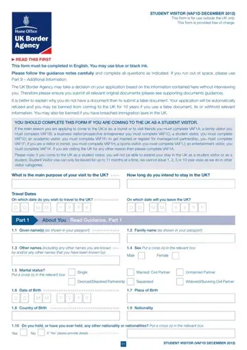 Uk Visa Student Form Preview
