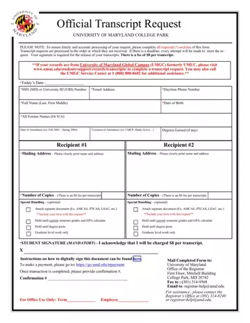 Umuc Transcript Request Form Preview