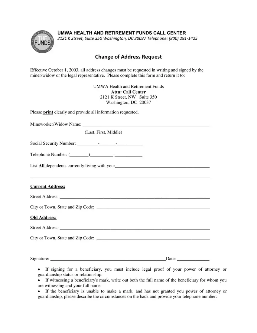 Umwa Address first page preview