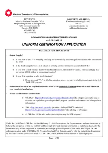 Uniform Certification Form Preview
