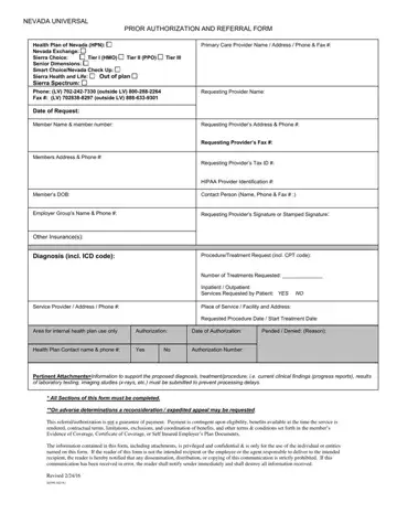 Universal Referral Form Nevada Preview