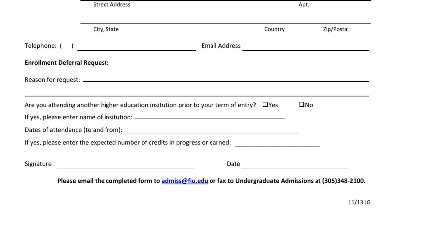Filling out entry fiu student online part 2