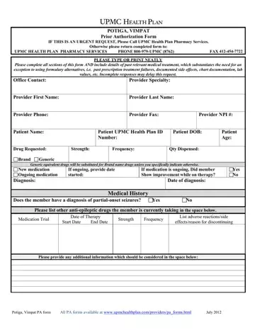 Upmc Auth Form Preview