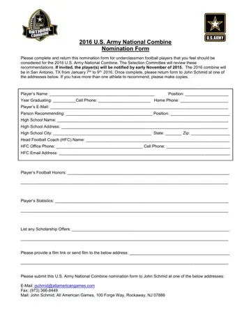 Us Army Application Form 2018 Preview