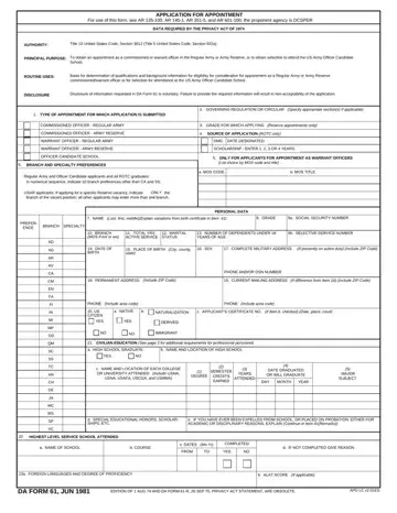 Us Army Application Form Preview