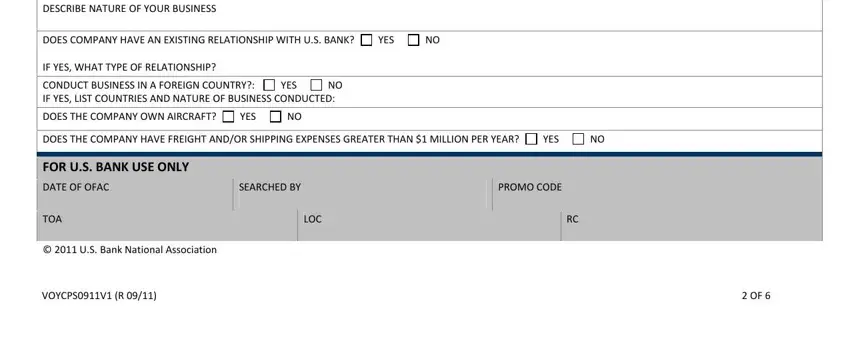 Finishing us bank fleet card step 2