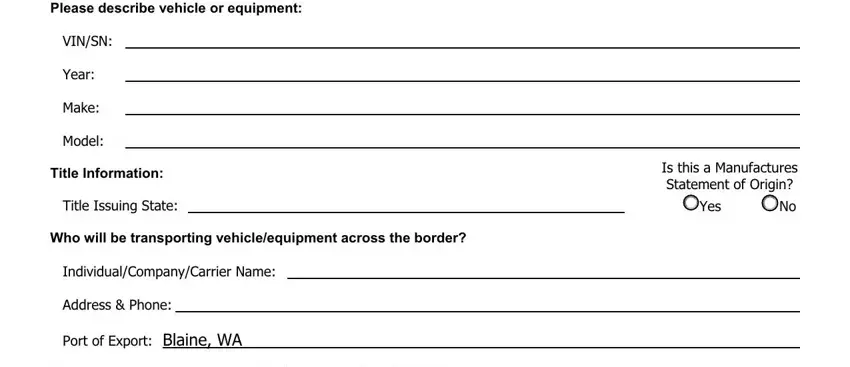 us customs vehicle export worksheet empty fields to fill out