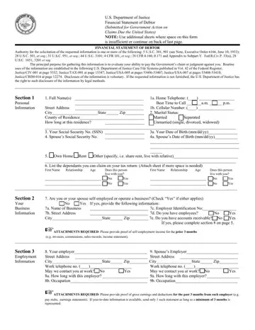 Us Dept Of Justice Financial Statement Form Preview