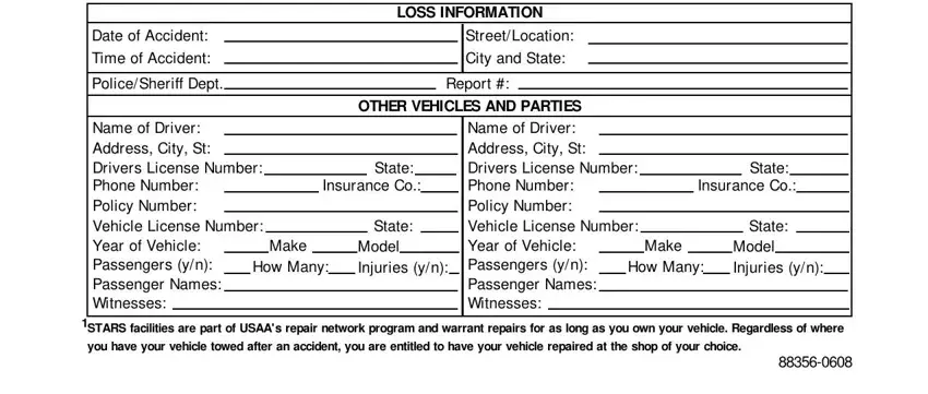 part 1 to filling in accident usaa report