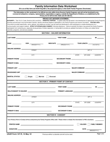 Usarc Form 107 R Preview