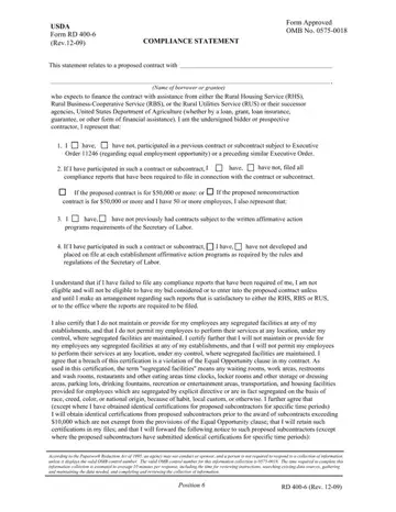 Usda Form Rd 400 6 Preview