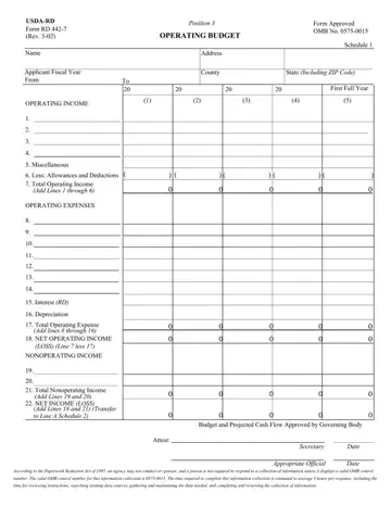 Usda Form Rd 442 7 Preview