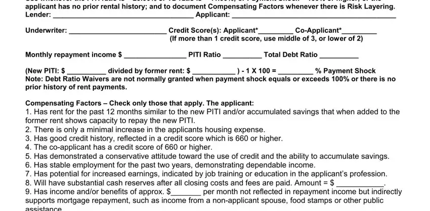 portion of blanks in ratio waiver form