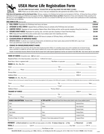 Usea Horse Life Registration Form Preview