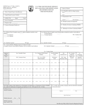 Usfws Form 3 177 Preview