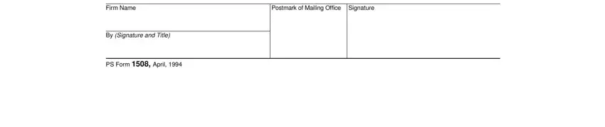 step 2 to entering details in usps form 1508