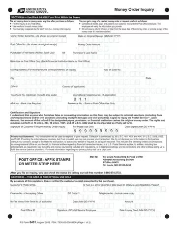 PS Form 6401 Preview