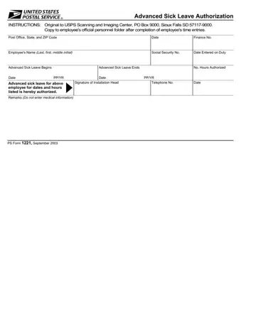 Usps Form 1221 Preview