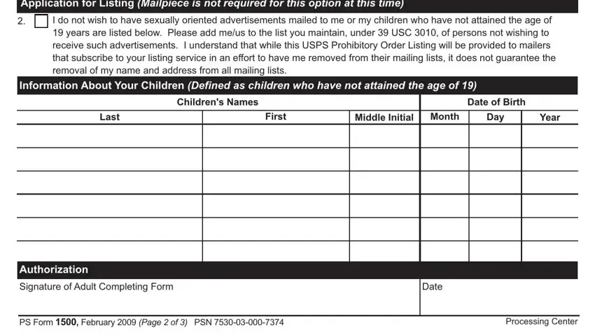 part 3 to filling out usps form 1500 junk mail