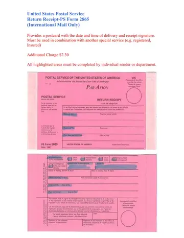USPS Form 2865 Preview