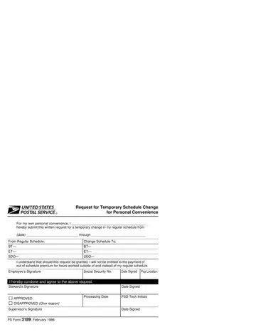 USPS Form 3189 Preview