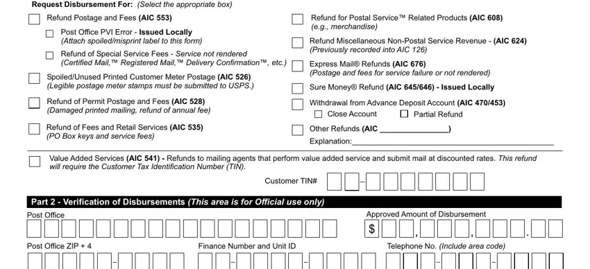 Filling in usps form 3533 printable step 2