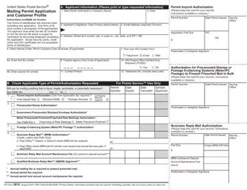 Usps Form 3615 Preview